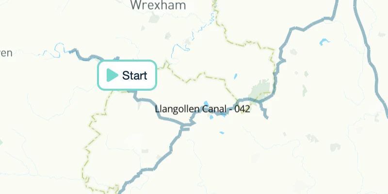 Map of routes from Chirk, Llangollen