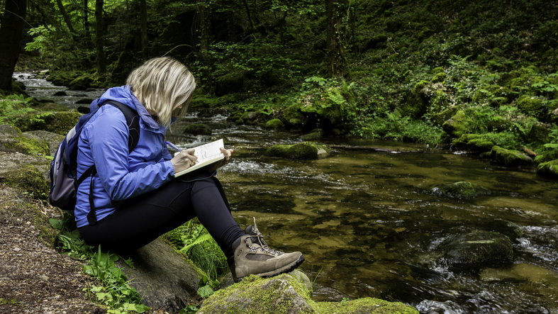 A woman writing