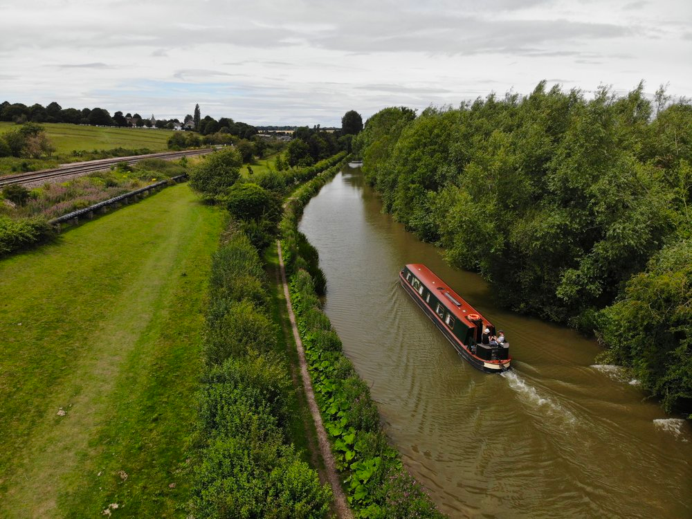 Boat on the Lock free section of the kennet and avon