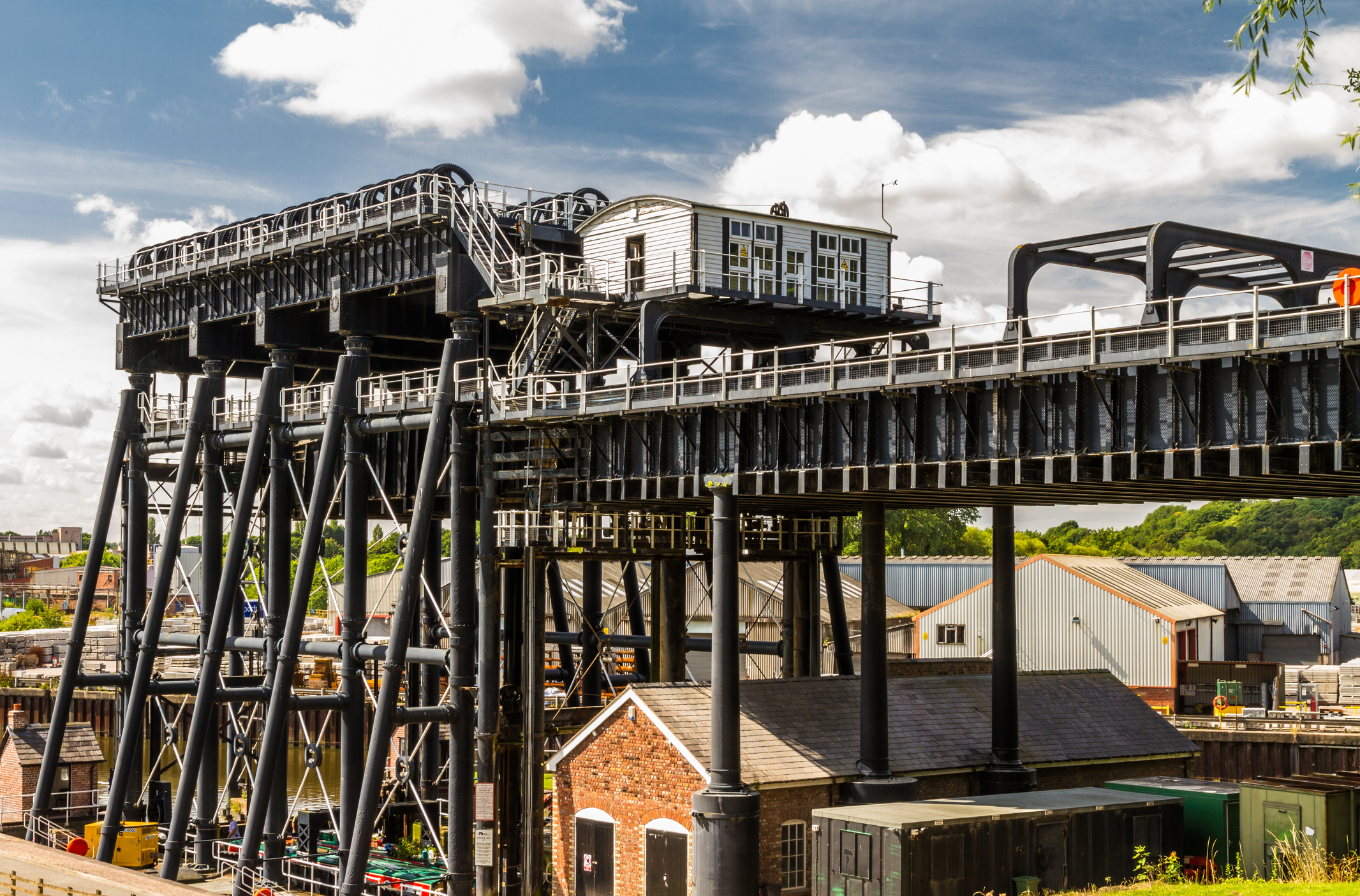 View of the Anderton Boat Lift from the Trent & Mersey Canal